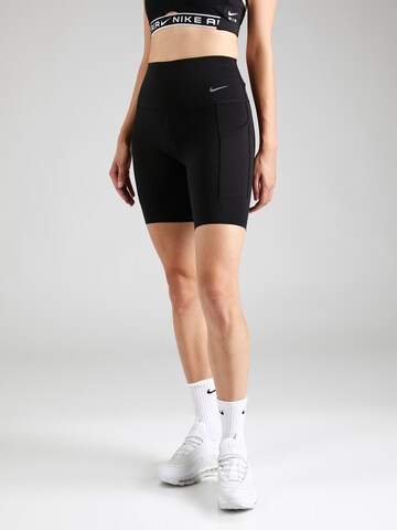 NIKE Skinny Sports trousers in Black: front