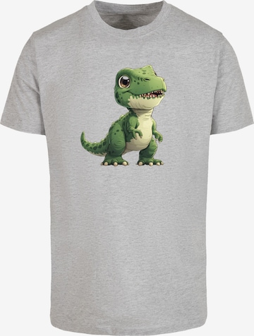 T-Shirt 'Süßer grüner Dino' F4NT4STIC en gris : devant
