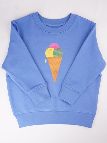 MelaDi Pullover 'Meladi Kinder Sweater aus Biobaumwolle - Eiscreme auf Aqua Blue'‌ in Blau