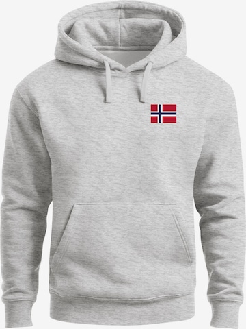 Neverless Sweatshirt 'Norwegen' in Grey: front
