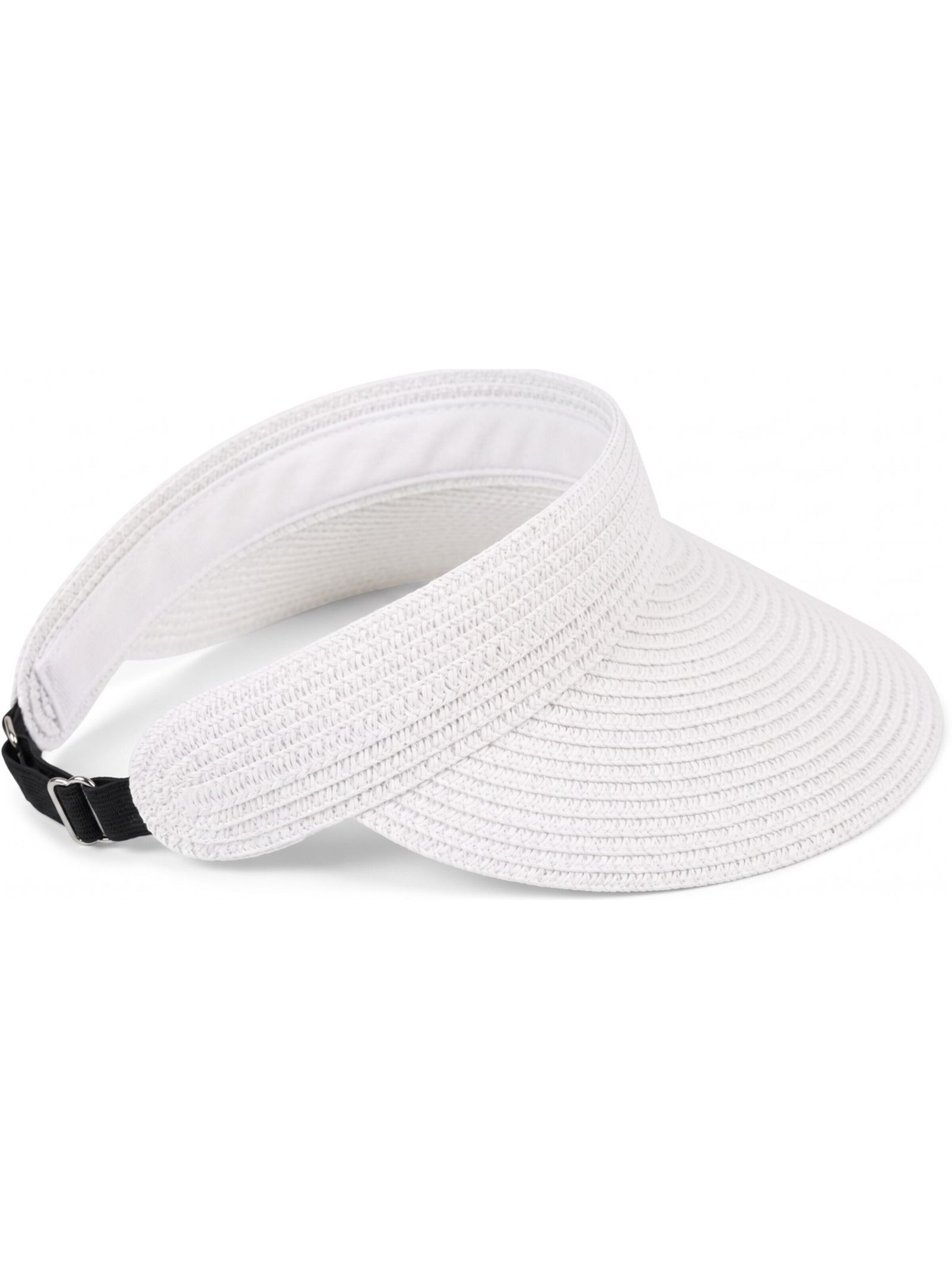 styleBREAKER Cap 'Papierstroh Visor Cap Einfarbig' in White: front