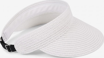 styleBREAKER Cap 'Papierstroh Visor Cap Einfarbig' in White: front