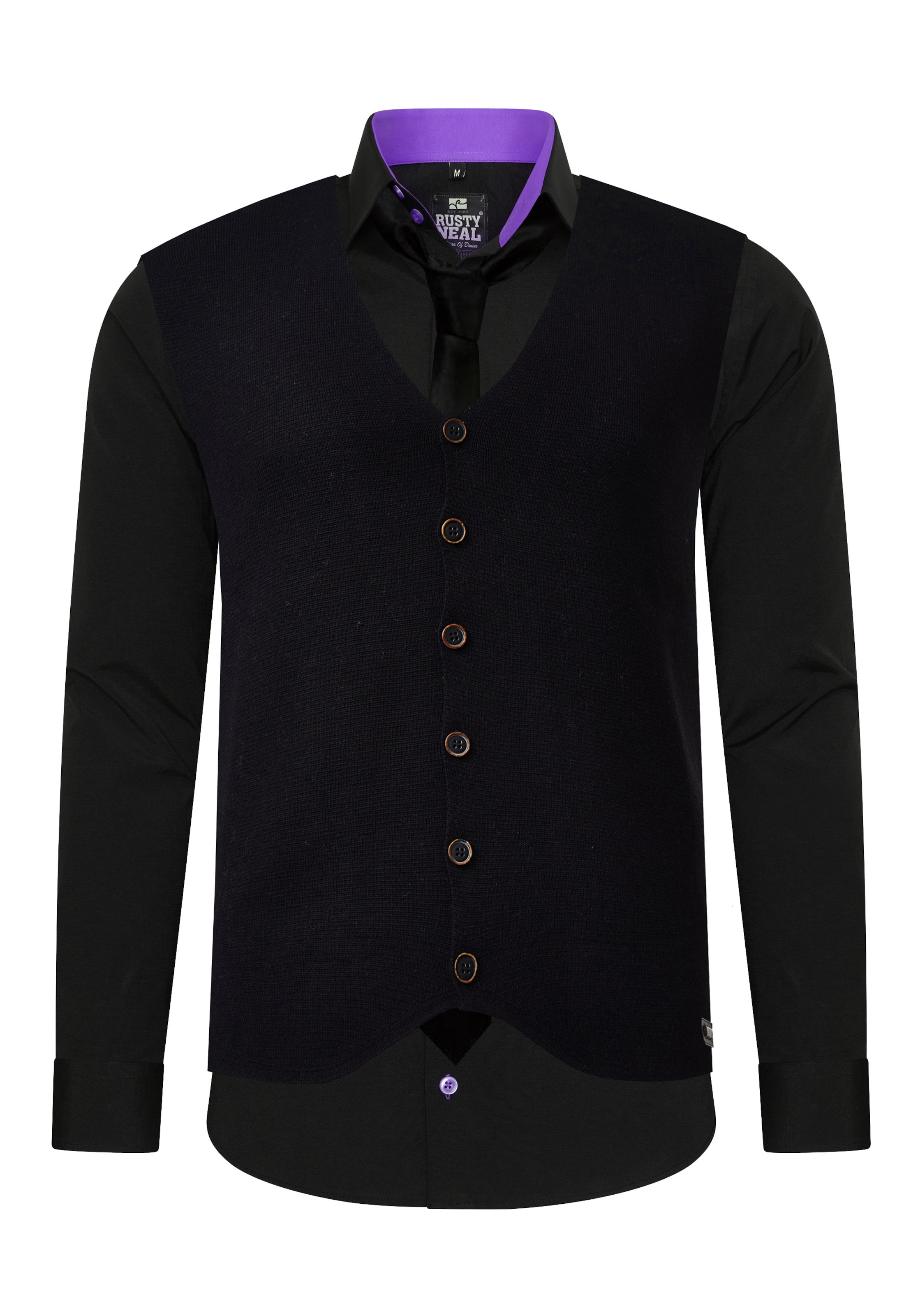 Rusty Neal Slim fit Button Up Shirt in Black
