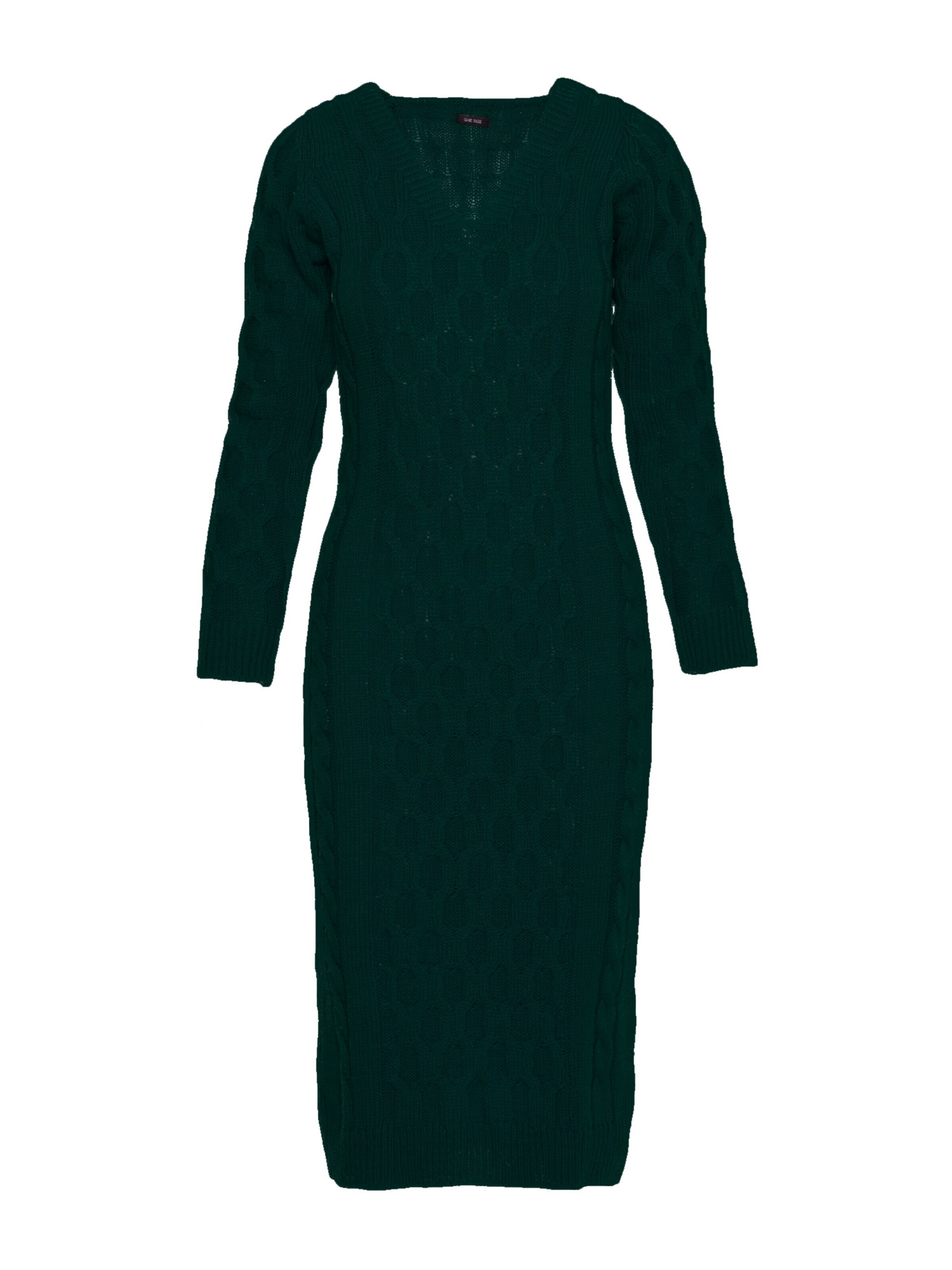 Rochie 'Sukienka swetrowa z dekoltem V' de la made of emotion pe verde: față