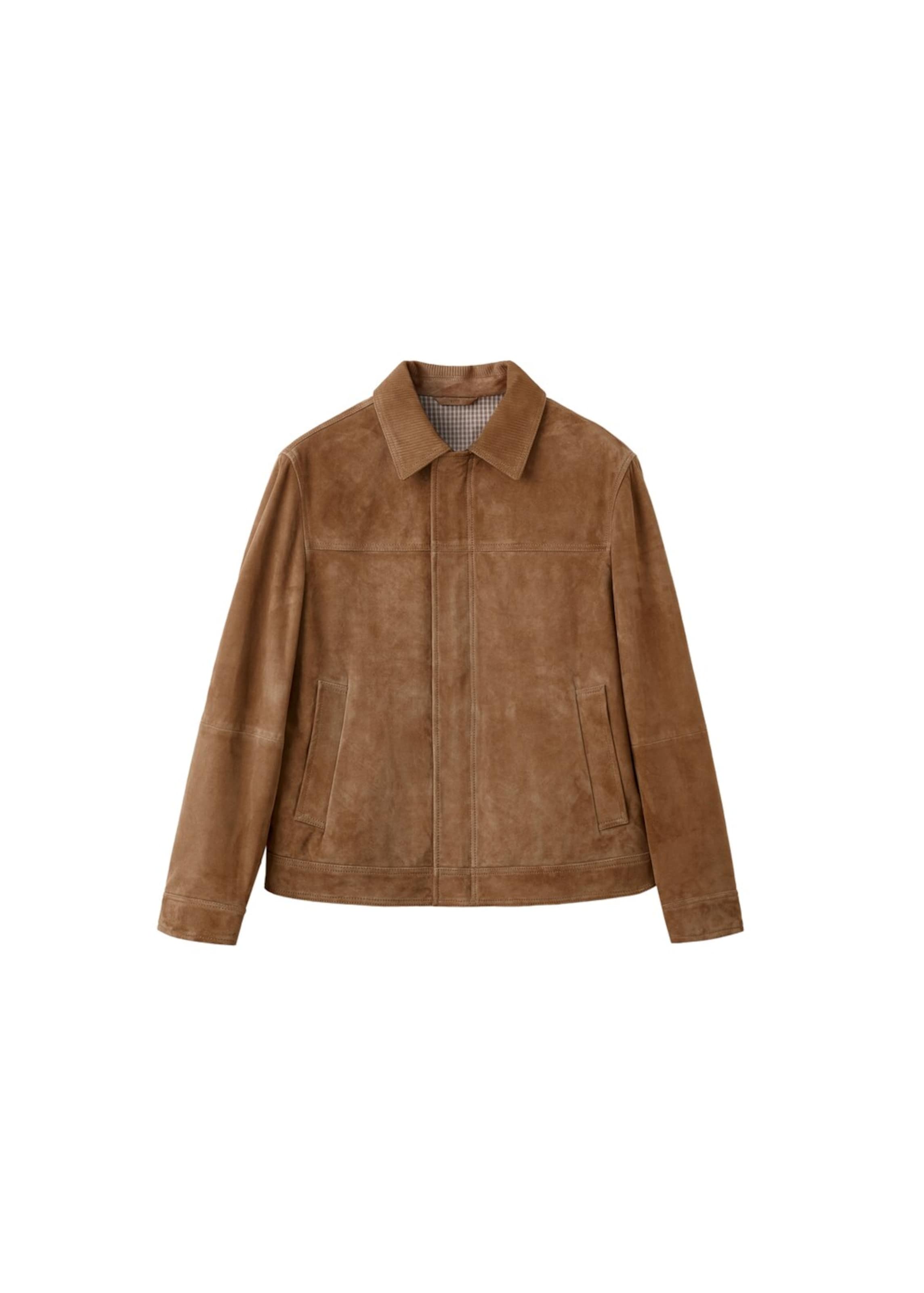 MANGO MAN Between-Season Jacket 'Plym' in Brown: front