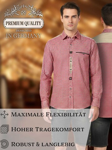 Steigenhöfer Regular fit Button Up Shirt 'Leopold' in Red