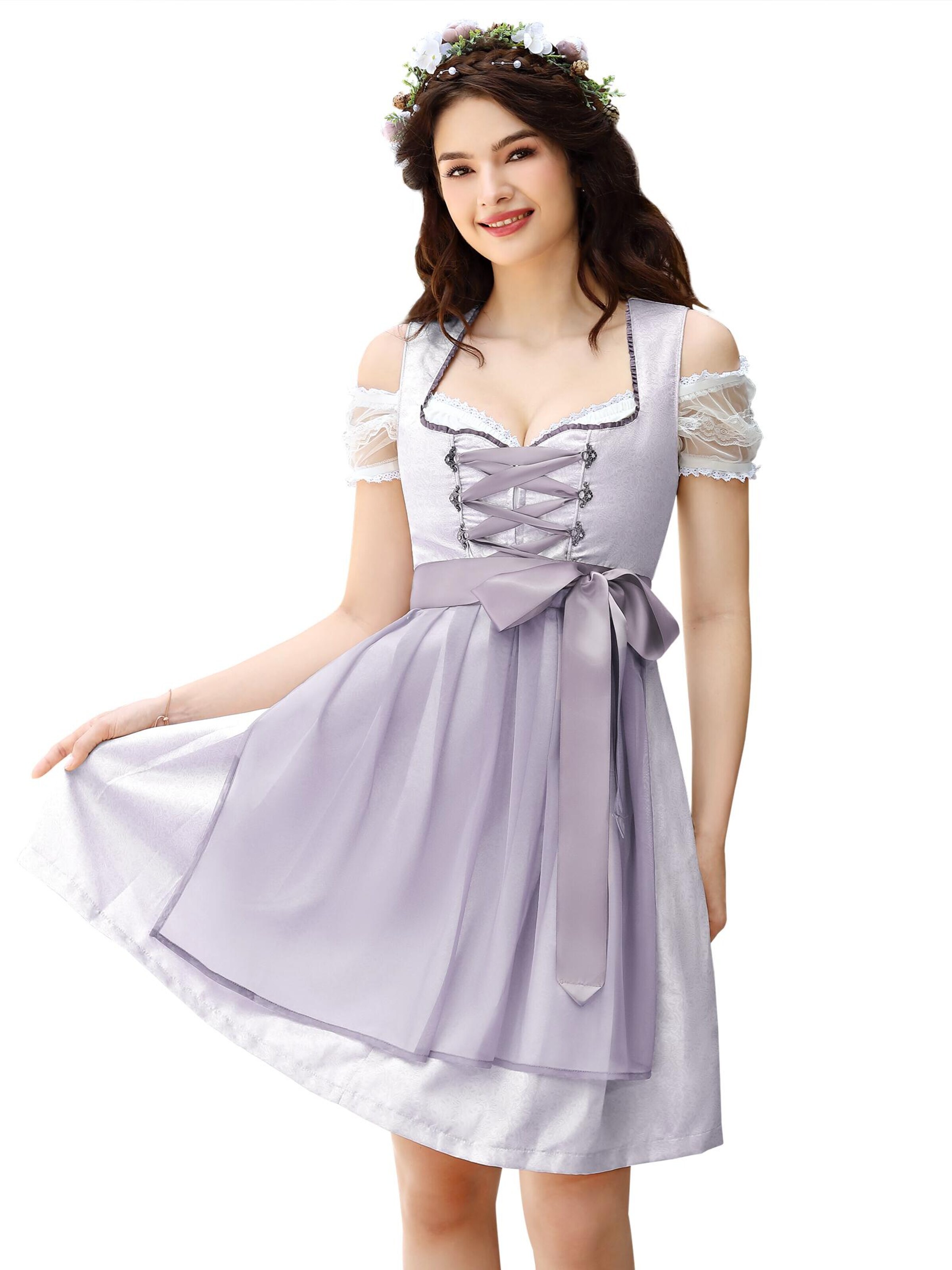 Yesfashion Dirndl in Grey: front