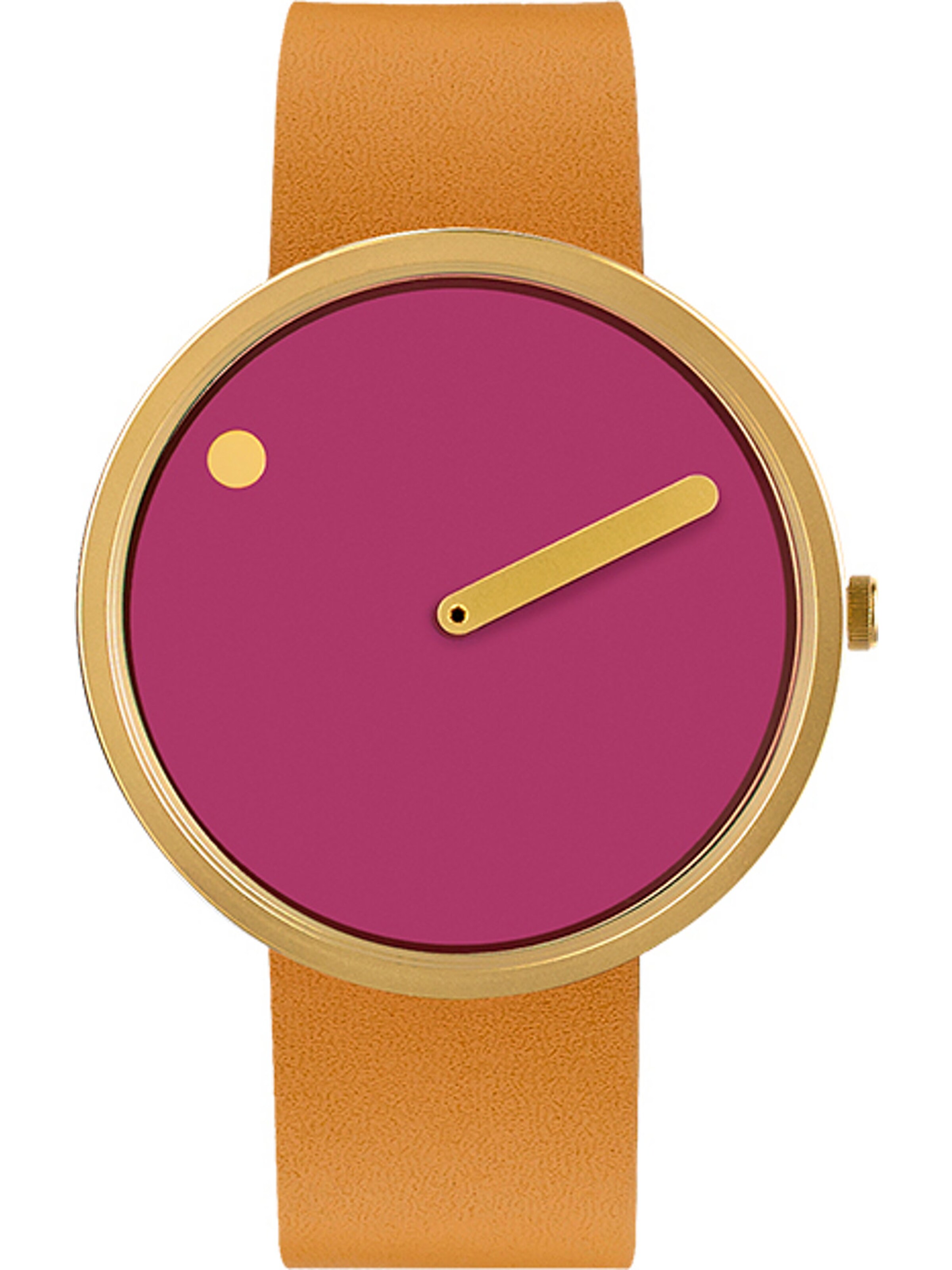 Picto Uhr in Gelb: Vorderseite