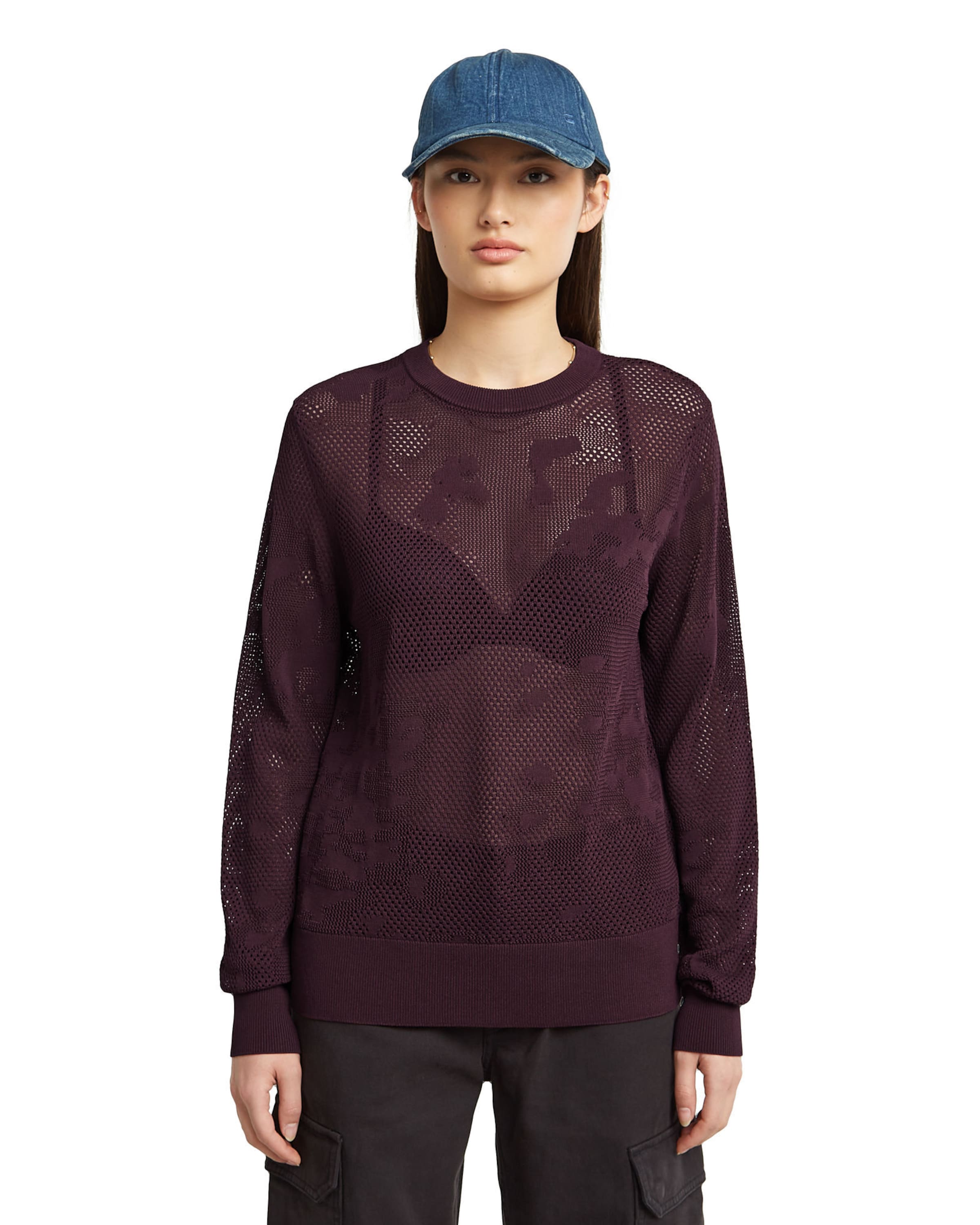 G-STAR Sweater 'Pointelle' in Red: front