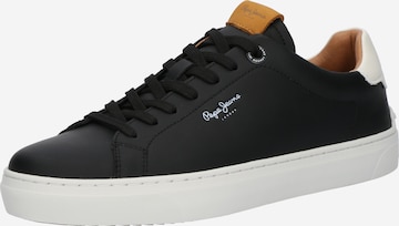 Pepe Jeans - Sapatilhas baixas 'Camden Club' em preto: frente
