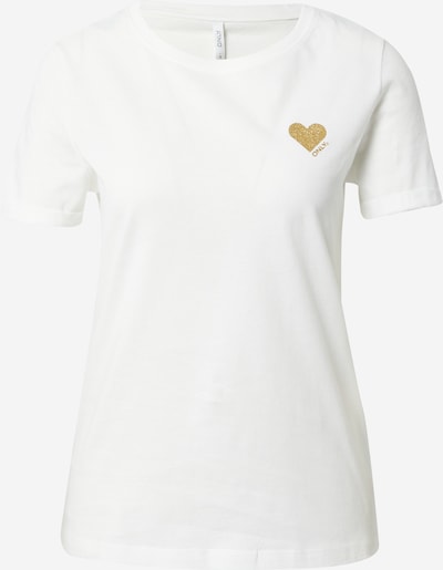 Tricou 'ONLKita' ONLY pe auriu / alb, Vizualizare produs