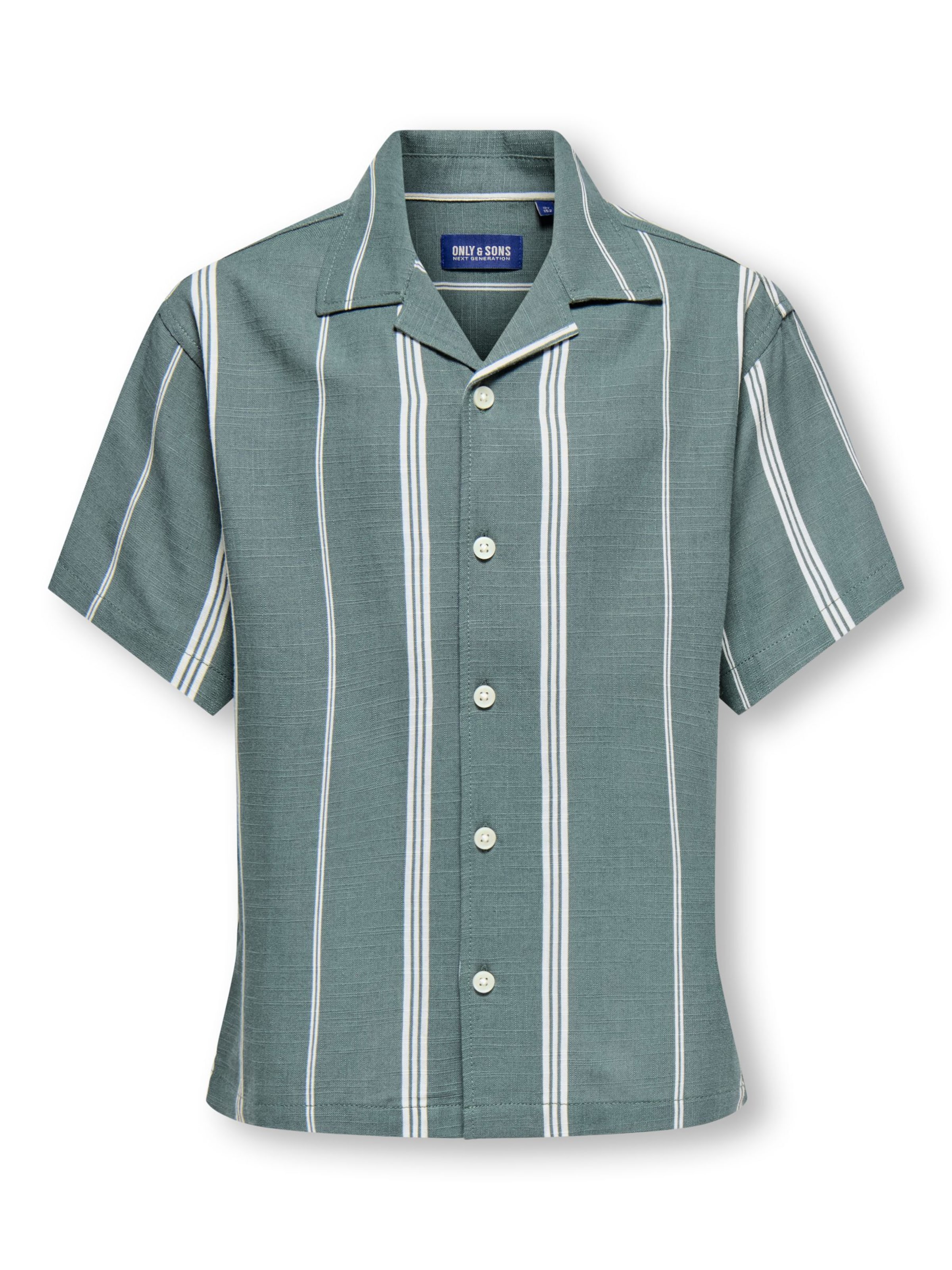 Only & Sons Junior - Ajuste confortable Camisa 'OSJSTEPAN' en verde: frente