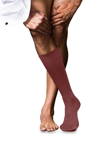 FALKE Knee High Socks 'No. 13 Finest Piuma Cotton' in Red: front
