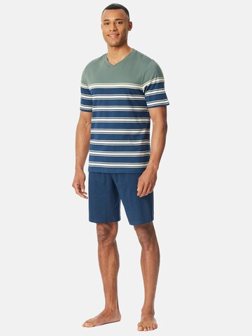SCHIESSER Pyjama kort 'Casual Nightwear' in Blauw: voorkant