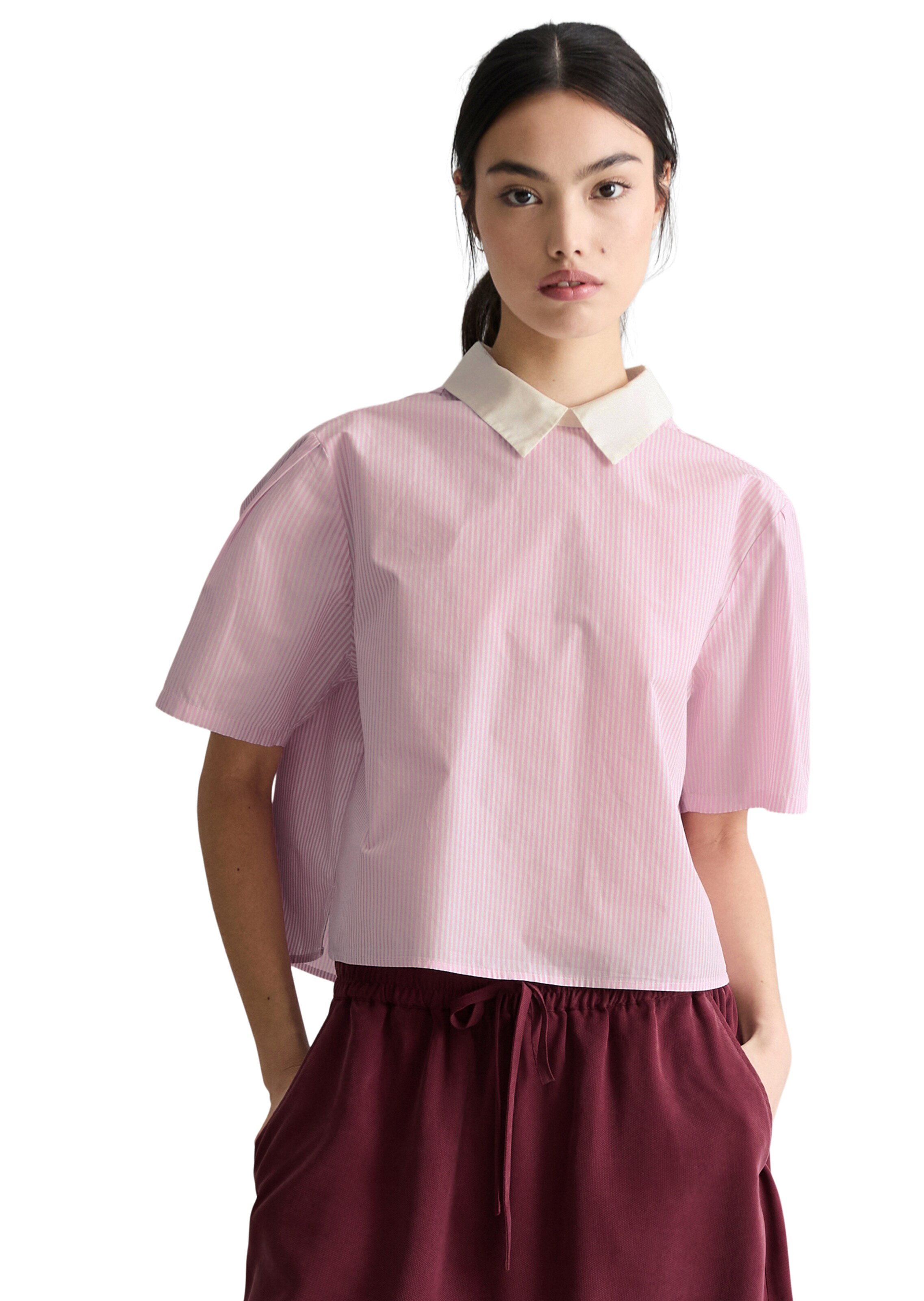 Marc O'Polo DENIM Blouse in Pink: front