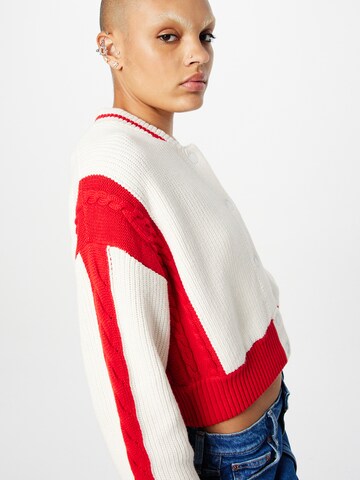 Tommy Jeans Strickjacke 'ARCHIVE 2' in Weiß