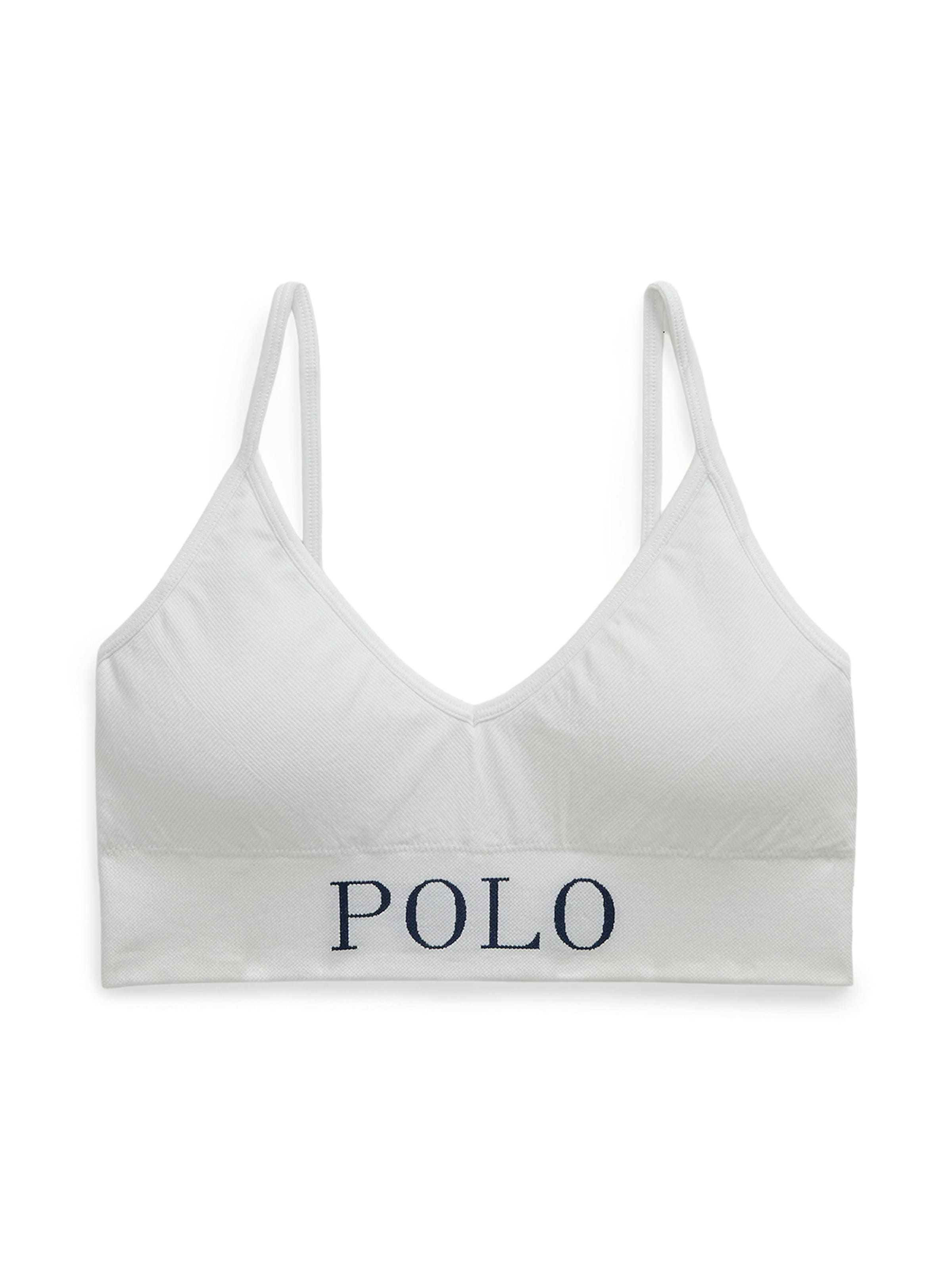 Bustier Soutien-gorge ' Ribbed Seamless ' Polo Ralph Lauren en blanc : devant