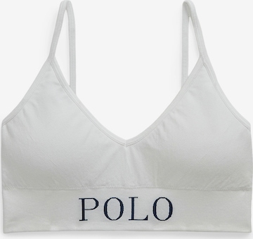 Polo Ralph Lauren Bralette Bra ' Ribbed Seamless ' in White: front