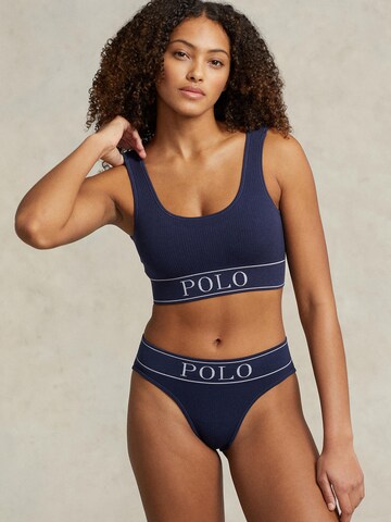 Polo Ralph Lauren Bralette Bra ' SCOOP NECK TOP ' in Blue: front