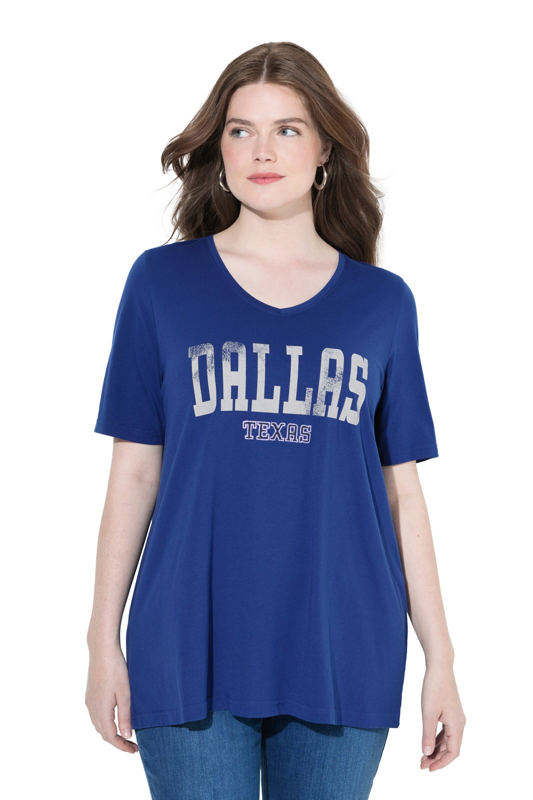 Ulla Popken Μπλουζάκι σε μπλε: μπροστά