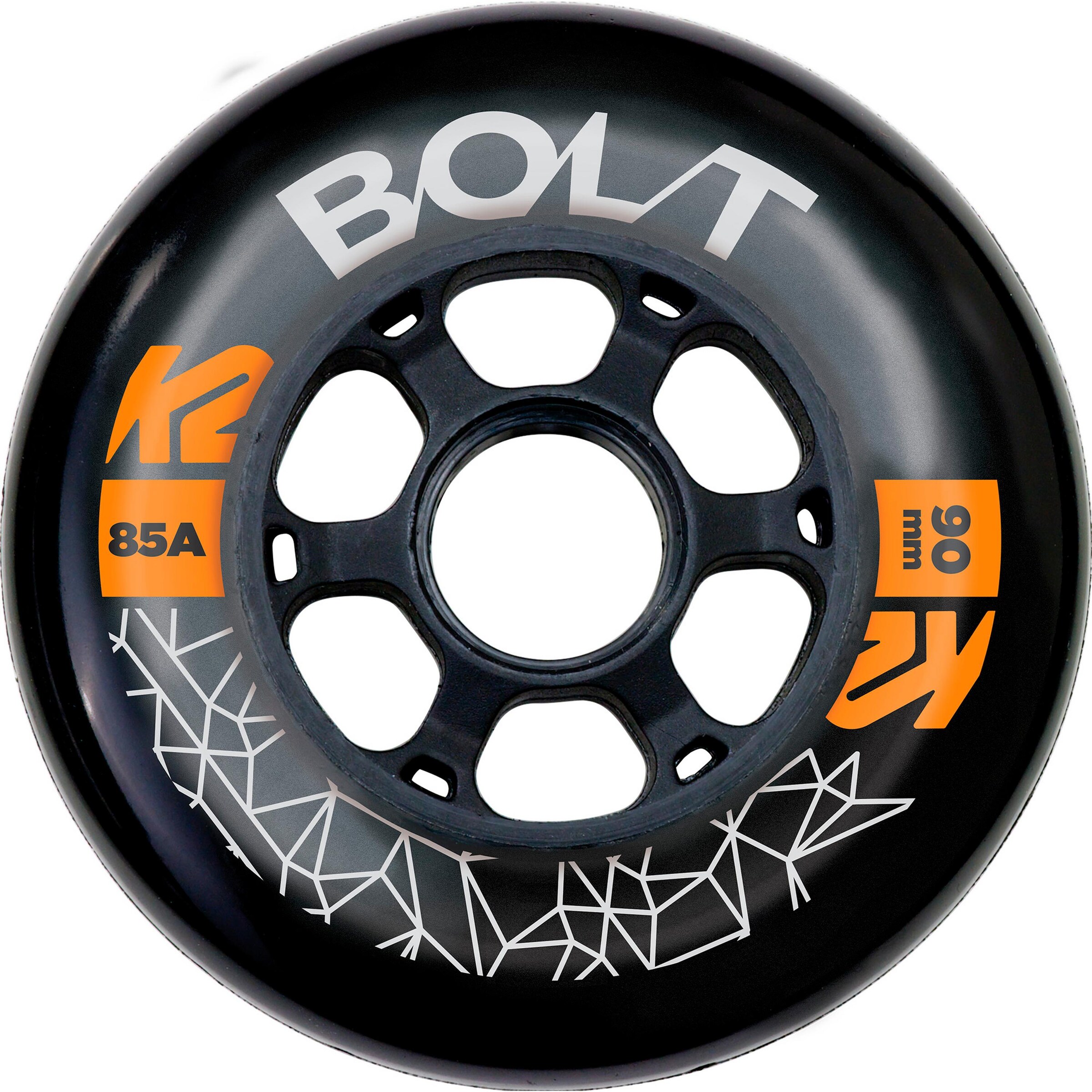 K2 Rollen 'BOLT 90 MM 85A 8-WHEEL PACK W ILQ 9' in Schwarz: Vorderseite