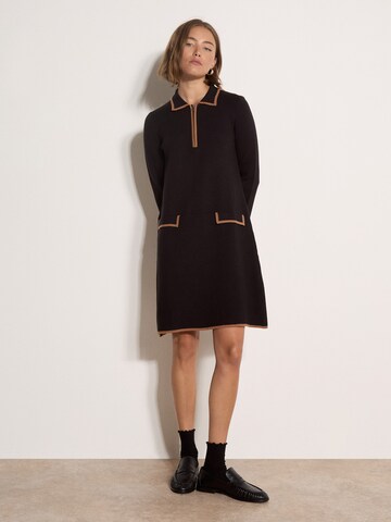 Apricot Contrast Trim Skater Mini Dress ' Kurzes Strickkleid ' in Schwarz