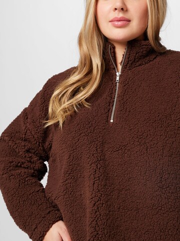PIECES Curve Sweater 'FERNA' in Brown