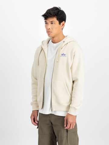 ALPHA INDUSTRIES Sweatjacka i beige: framsida