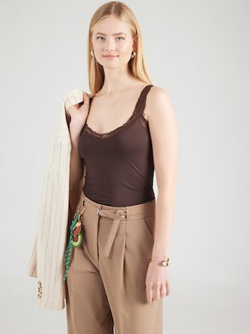 ABOUT YOU Top 'Sila' | rjava barva: sprednja stran