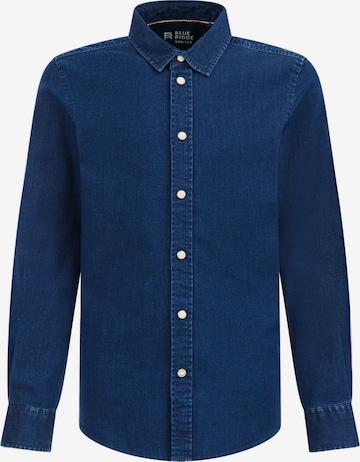 WE Fashion Regular fit Button up shirt in Blue: front
