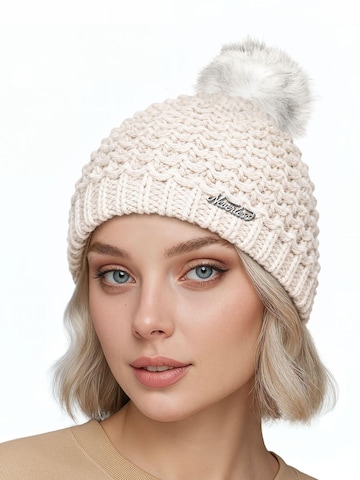 Neverless Beanie '1978' in Beige: front