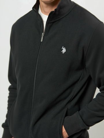 U.S. POLO ASSN. Cardigan ' UMOscar ' in Schwarz: Vorderseite