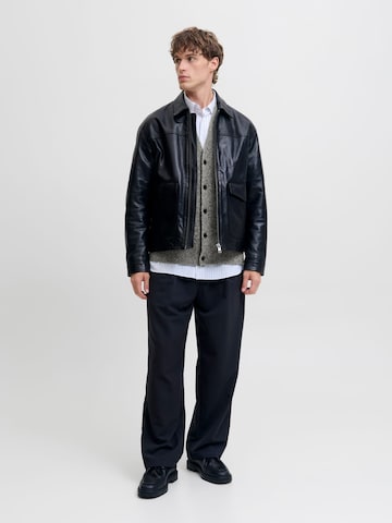 JACK & JONES Gebreid vest 'Simon' in Grijs
