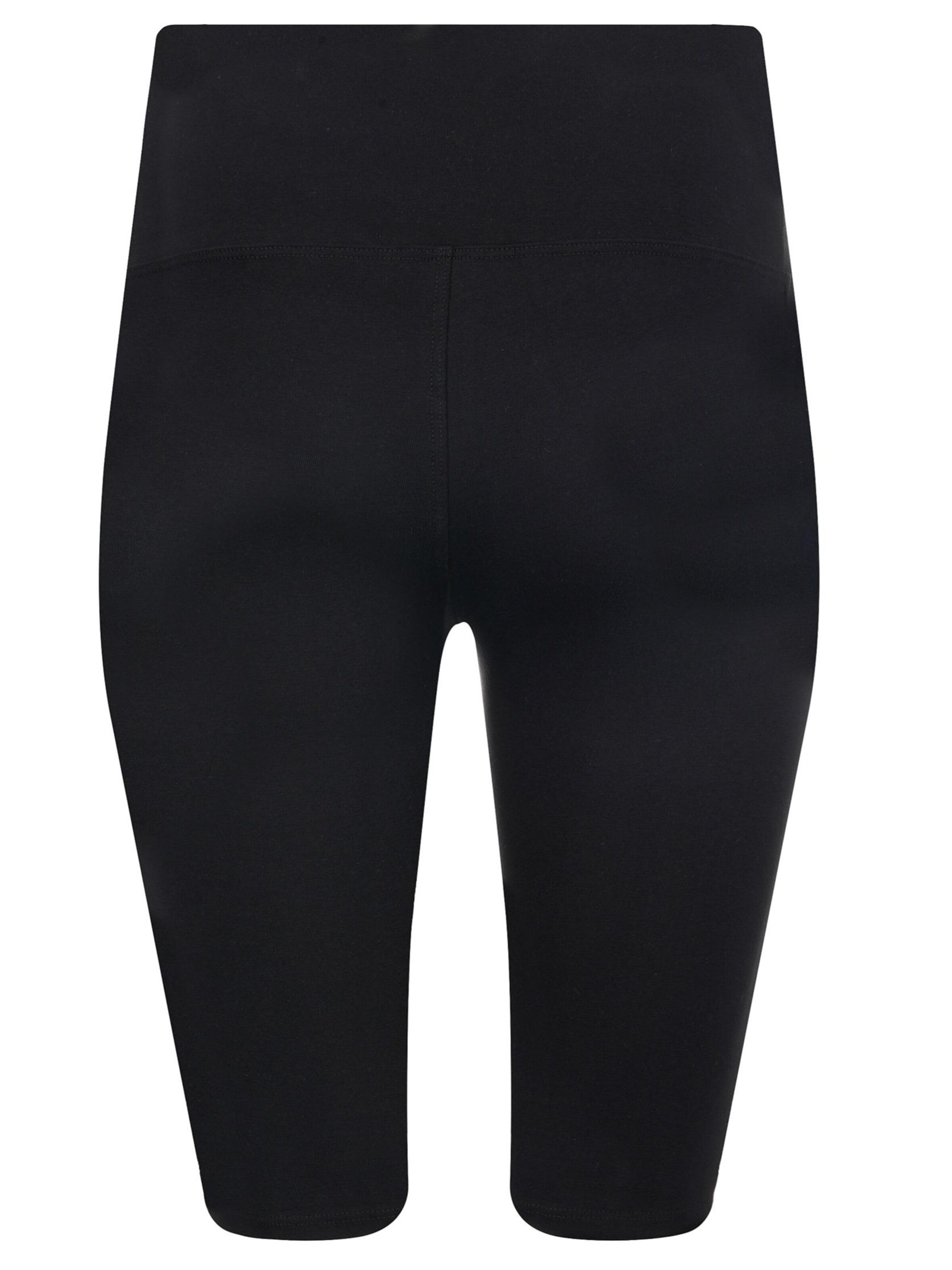 Evoni Slim fit Leggings 'knielang aus Baumwolle' in Black