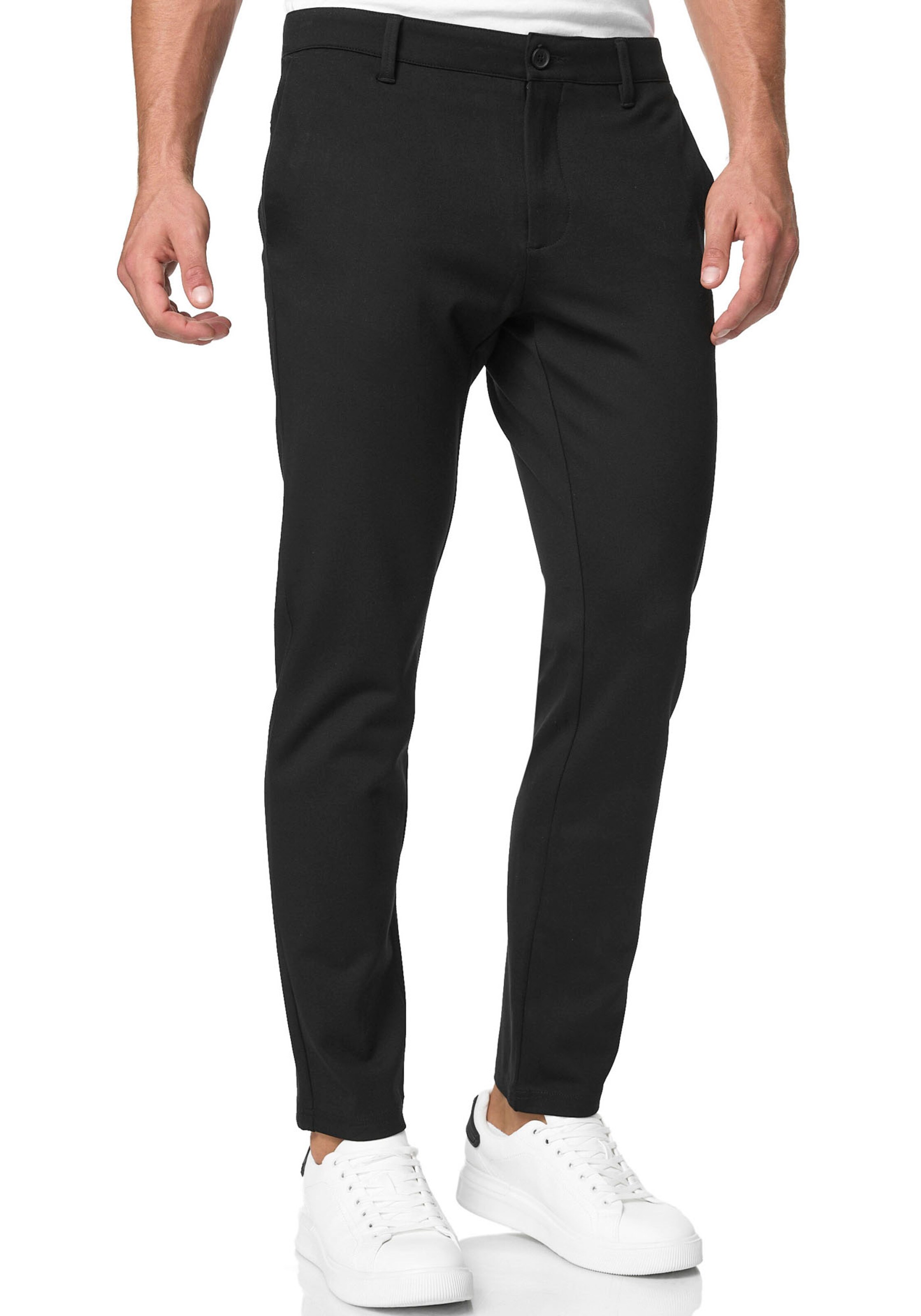INDICODE JEANS Regular Hose in Schwarz