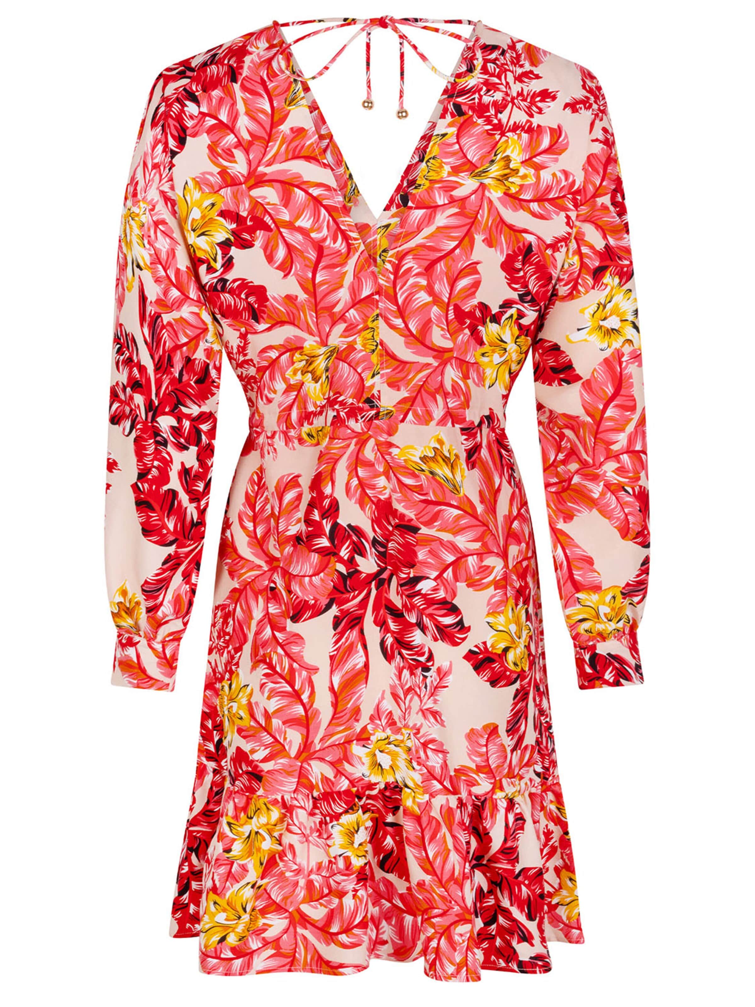 Chic by Lirette Jurk 'Short dress Flamingo Garden' in Roze: voorkant
