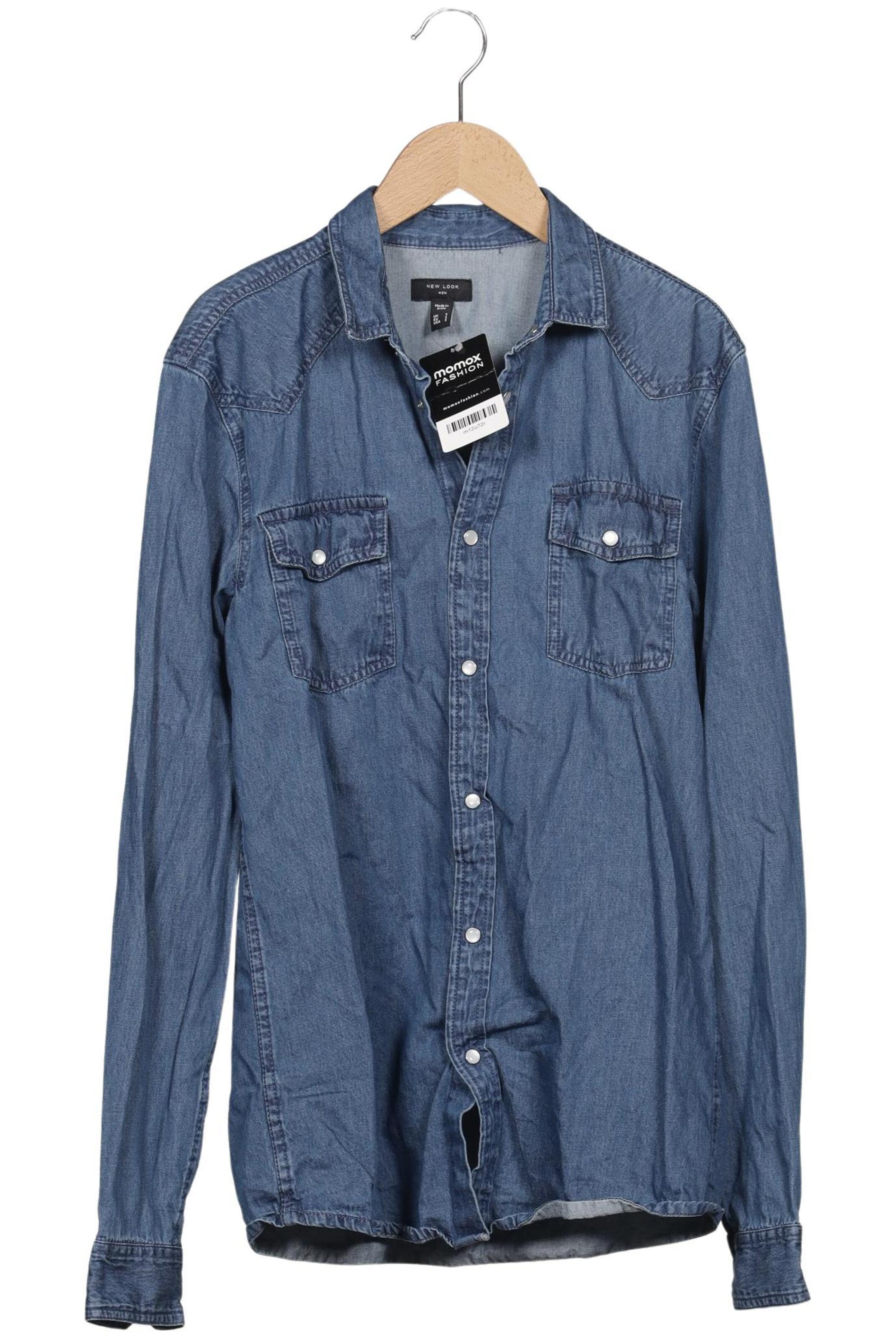 NEW LOOK Button Up Shirt in S in Blue: front