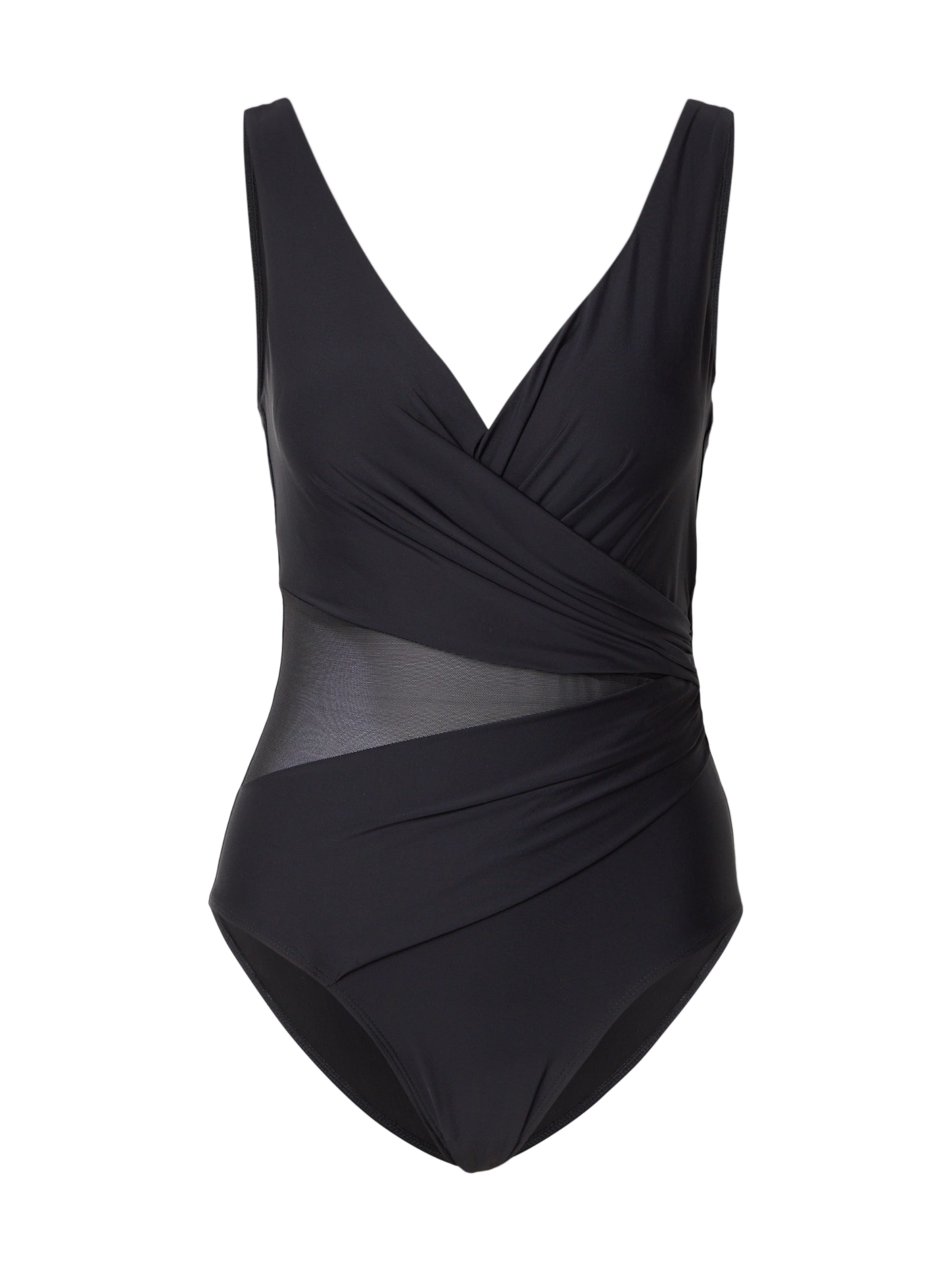 Hunkemöller Triangen Shapingbaddräkt 'Luxe' i svart: framsida