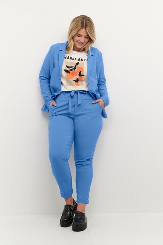 KAFFE CURVE Regular Pants 'Jia' in Blue