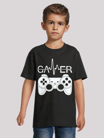 T-Shirt 'Gamer Heartbeat' F4NT4STIC en noir : devant
