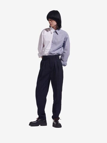 KARL LAGERFELD x CARA DELEVINGNE Regular Trousers in Blue: front