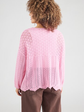 ONLY Carmakoma Strickjacke 'CARNOLA' in Pink