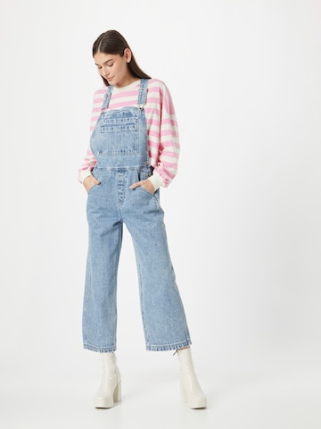 LEVI'S ®Loosefit Traperice s tregerima 'Silvertab Crop Overall' - plava boja: prednji dio