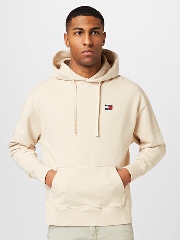 Sweat-shirt Tommy Jeans en beige : devant