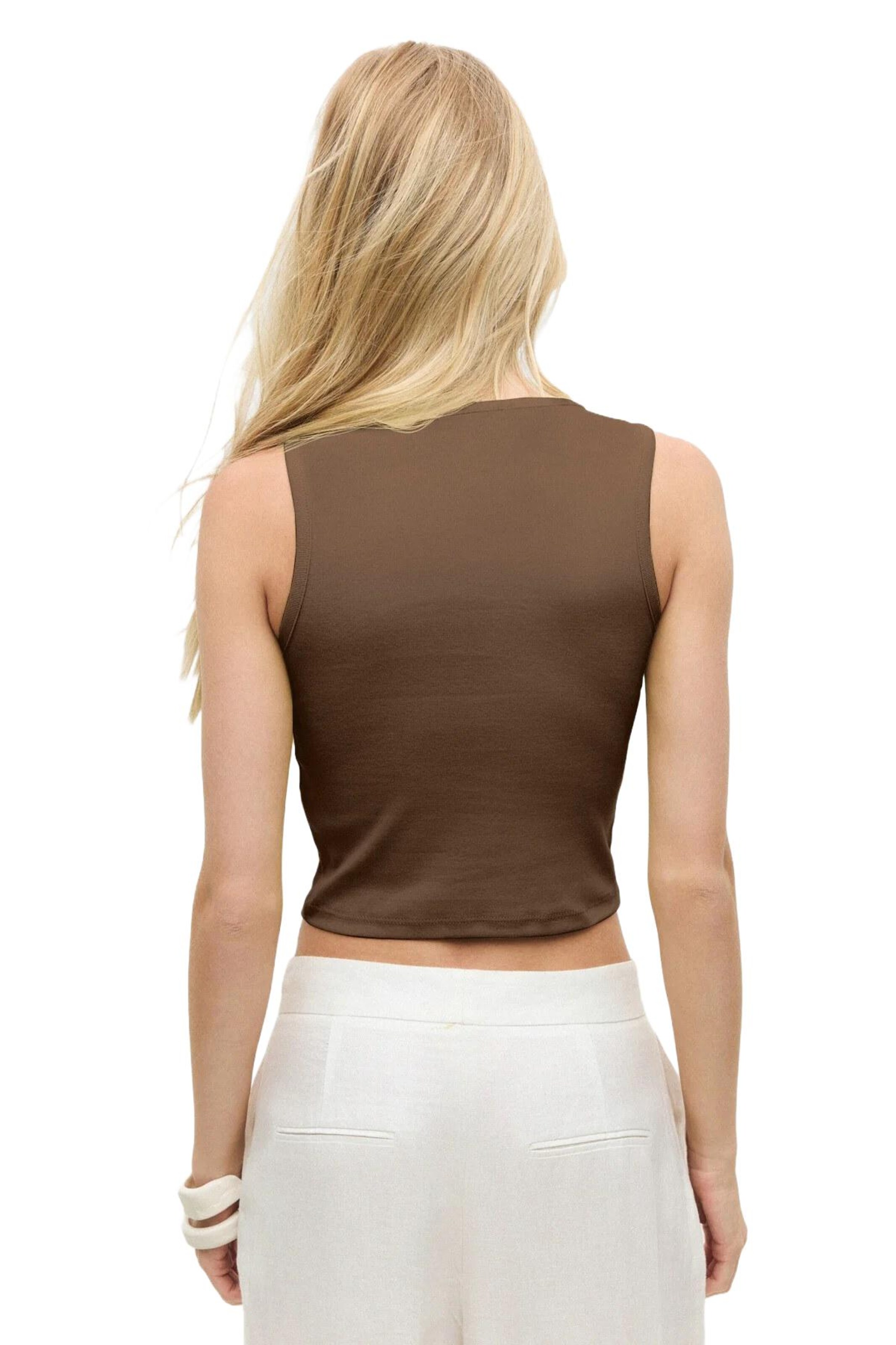 No Matter What Top in Braun