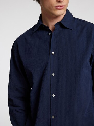 SELECTED HOMME Regular fit Overhemd 'Seersucker' in Blauw