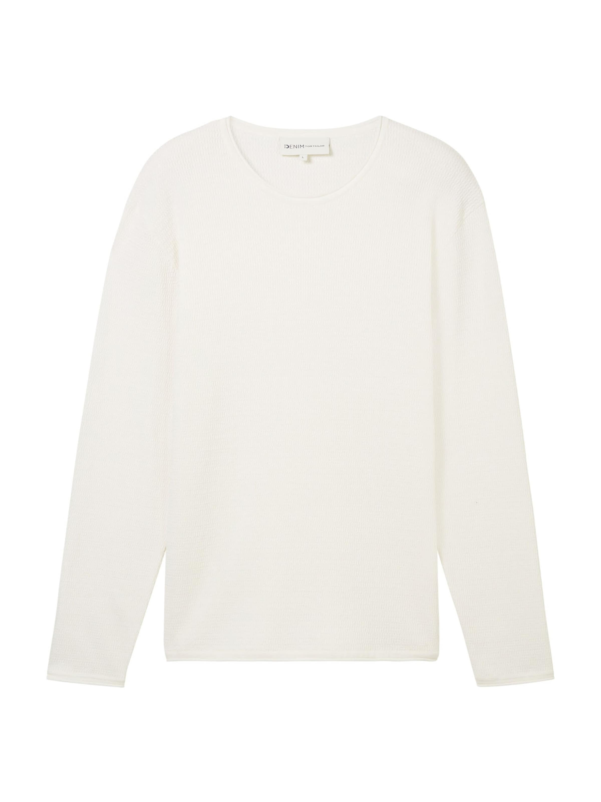 TOM TAILOR DENIM Sweter w kolorze biały: przód