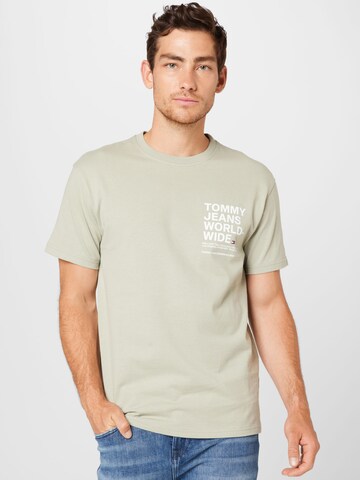 T-Shirt Tommy Jeans en vert : devant