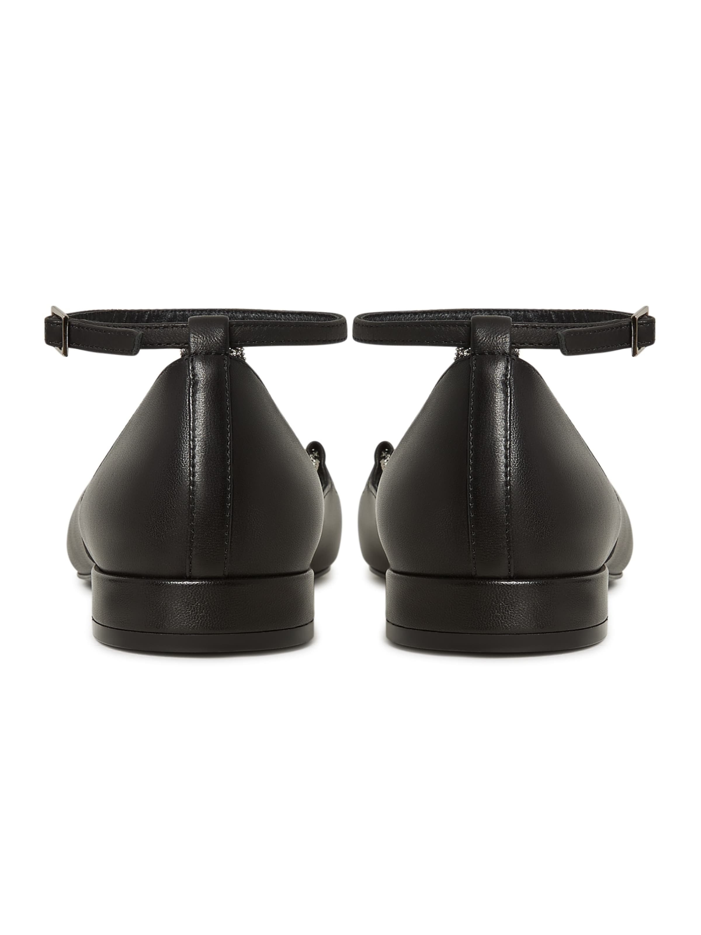 CESARE GASPARI Strap ballerina in Black