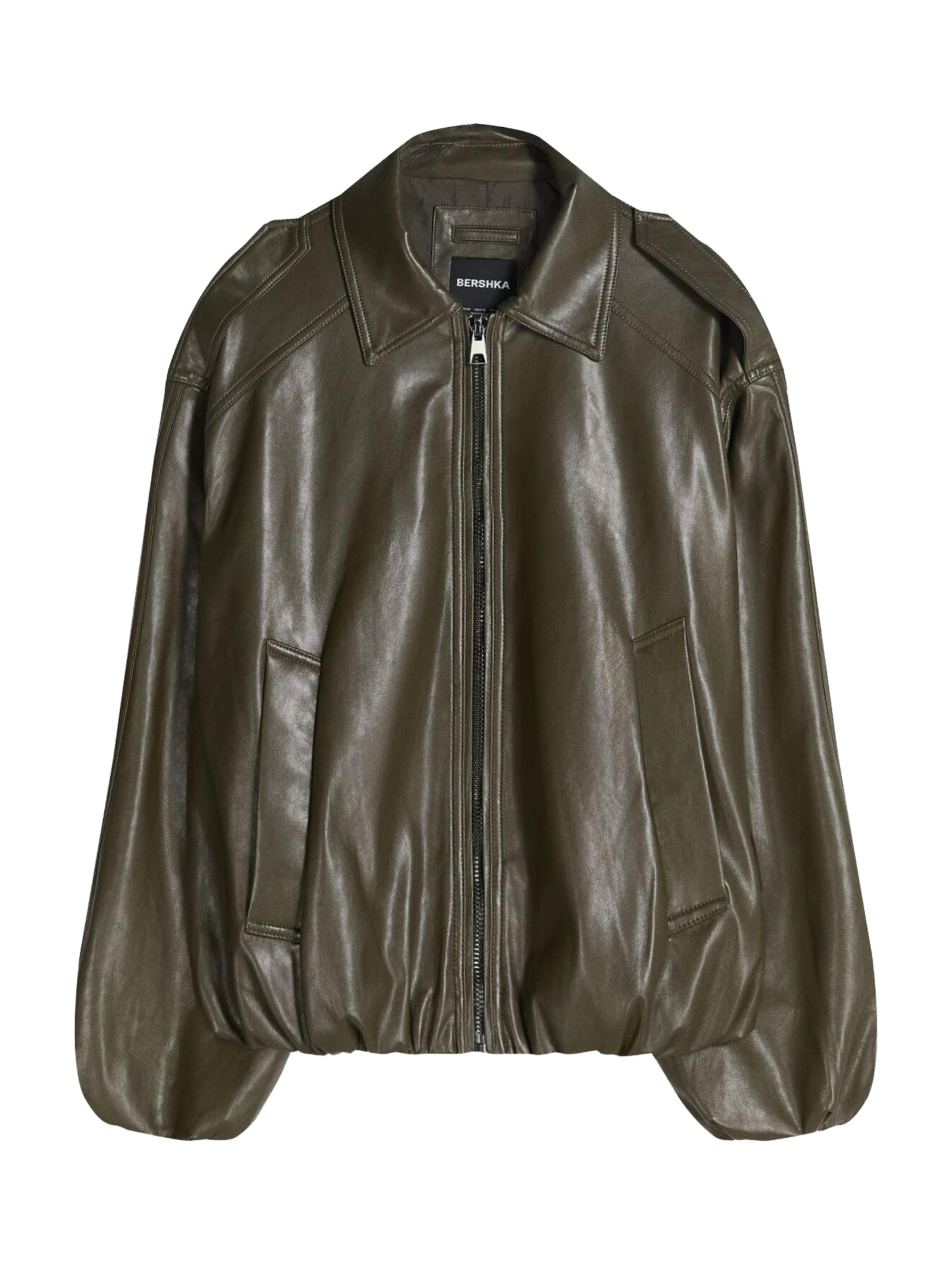 Bershka Prehodna jakna | zelena barva: sprednja stran